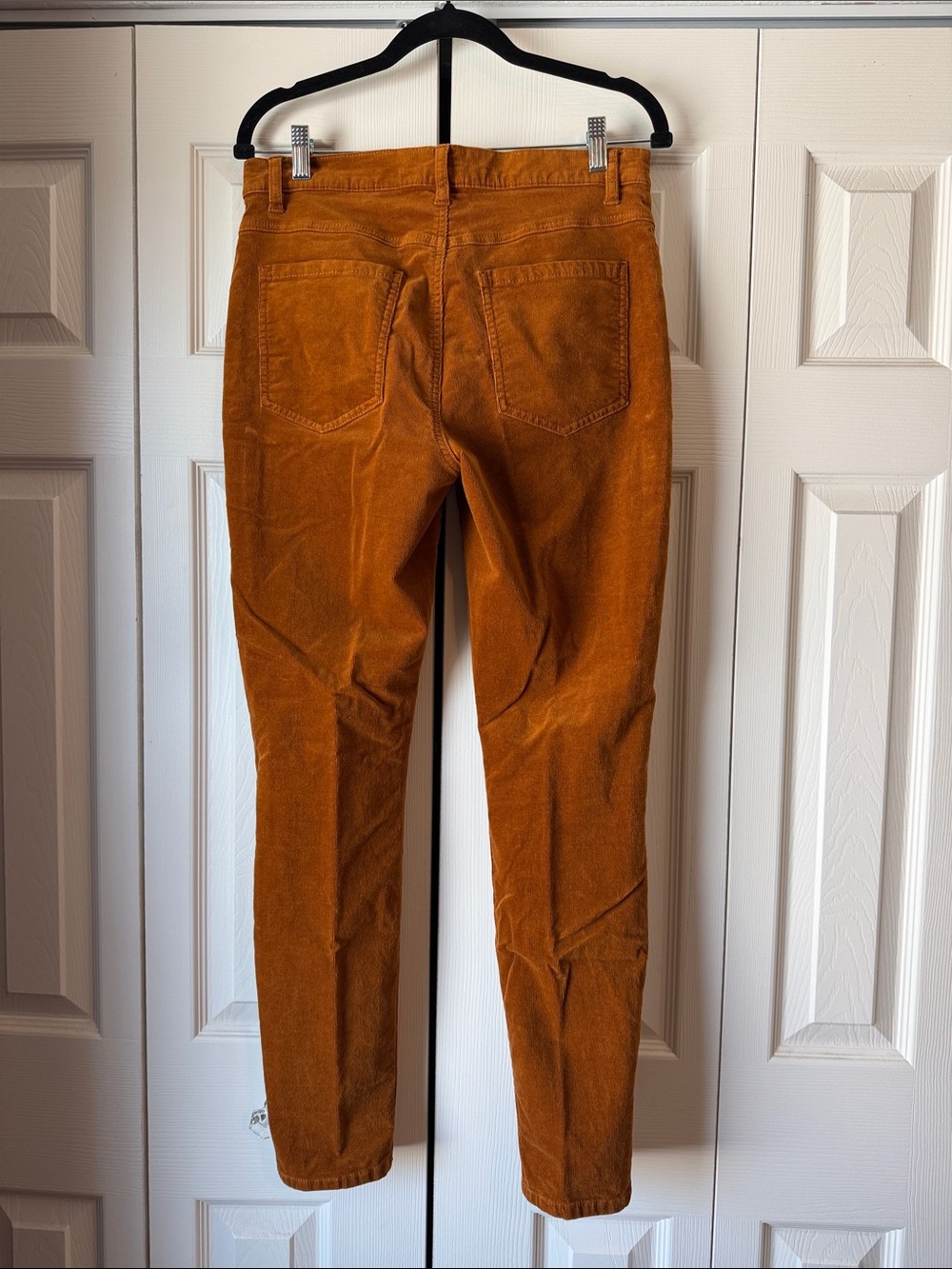 CAbi #3927 Rust Orange Corduroy Button-Front Women’s Jeans - Picture 4 of 7
